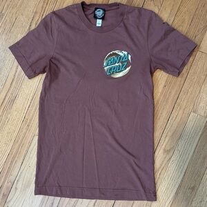 Santa Cruz Skateboards Brown Short Sleeve Tee Size Small